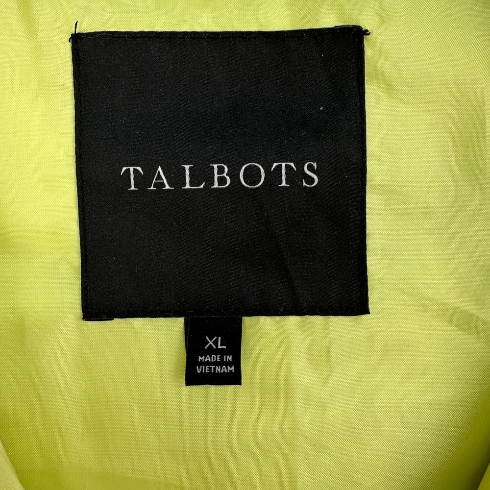 Talbots Women's Puffer Vest Lime Green Quilted Zipper XL - Picture 4 of 6